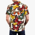thumbnail image 6 of Wukai Retro Floral Butterfly Men’s Polo Shirts,Quick-Dry Athletic Shirt,Classic Fit Shirts-4X-Large, 6 of 8