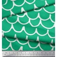 thumbnail image 3 of Soimoi Green Poly Georgette Fabric Curve Hand Drawn Decor Fabric Printed Yard 52 Inch Wide, 3 of 3