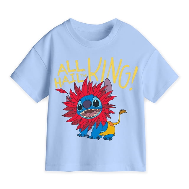 Playera Casual Stitch para Bebes Manga Corta Azul Claro Talla 3X