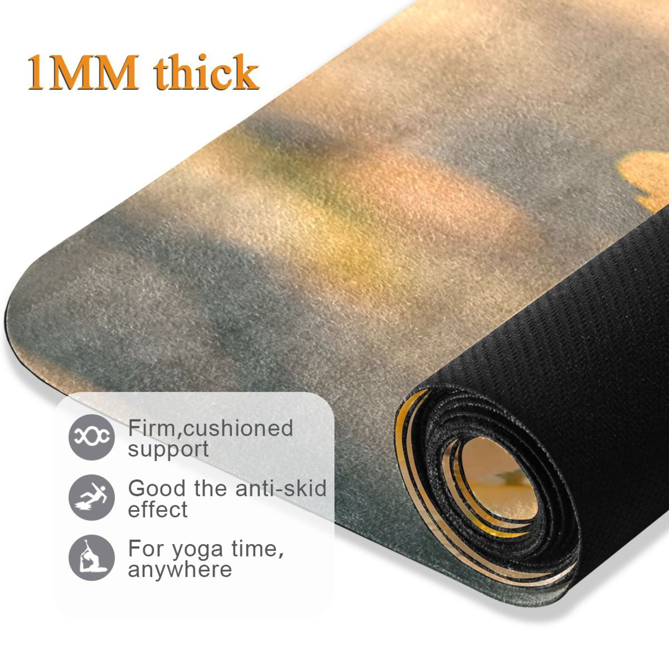 BZSMCE Yoga Mat Women Fitness Mat Spring Blossom Glow Pattern