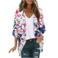thumbnail image 2 of UVEASISHA Cardigan for Women Chiffon 3/4 Sleeve Vintage Floral Kimono Cardigan Boho Casual Beach Cover Ups Multicolor#7 L, 2 of 5