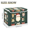 thumbnail image 5 of Yayeee Collapsible Cube Storage Bin with Lid Fabric Closet Decorative Basket with Handles, Green Christmas, 5 of 7