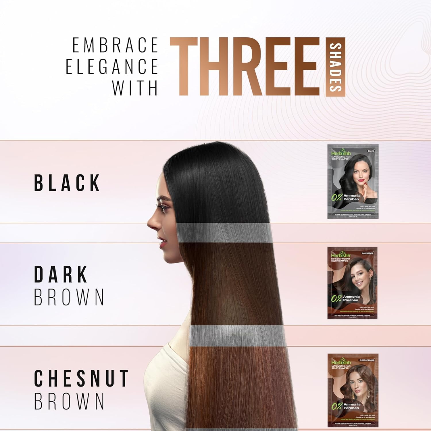 Herbishh Hair Color Shampoo 10 Sachet 1 Argan Hair Mask Pouch | 3 In 1 - View #2