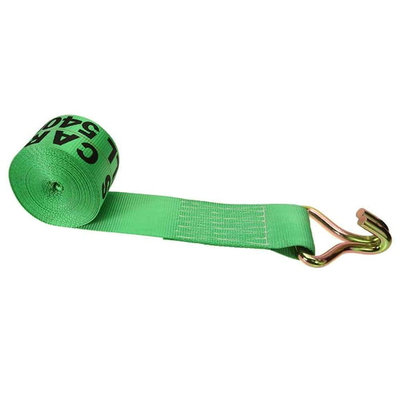 US Cargo Control 3 Inch x 20 Foot Green Winch Strap with Wire Hook