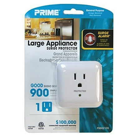 PB802105 1 Outlet 900 Joule Surge Tap, End of Service Alarm, White, 900 joules By