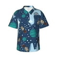 thumbnail image 2 of Picia Alpaca Astronaut in Space Gentle Cotton Regular Fit Short Sleeve Casual Hawaiian Shirt for Men-Medium, 2 of 8