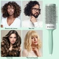 thumbnail image 6 of Eagle Fortress Professional Round Hair Brush for Blow Drying- Ceramic + Ionic- Green- 2.08in, 6 of 9