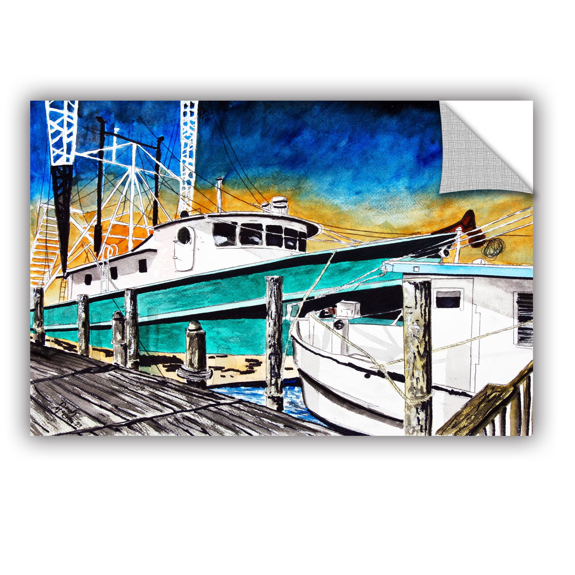 ArtAppealz Derek Mccrea "Shrimp Boats" Removable Wall Art