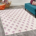thumbnail image 2 of Fleur De Lis Decorative Rug, Repeated Abstract Floral Old Antique Royal Forms in Checkered Effect, Quality Carpet for Bedroom Dorm and Living Room, 6 Sizes, Plum Blush, by Ambesonne, 2 of 4