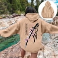 thumbnail image 2 of Sweat à Capuche à Manches Longues Imprimé Double Lettre Automne Hiver avec Poche avant pour Sorties Décontractées, 2 of 7