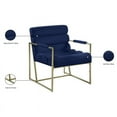 thumbnail image 4 of Meridian Furniture Zayne Navy Velvet Accent Chair with Gold Iron Frame, 4 of 5