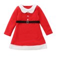 thumbnail image 1 of ITFABS Robe pour Enfants, Col Peter Pan/ Col Rond Manches Longues une-Pièce, 1 of 9