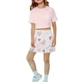 thumbnail image 6 of CPNG Girls Skorts High Waist Athletic Skirts with Shorts Little Girl Casual Heart Print High Waisted Stretchy Sporty Skorts, 6 of 7