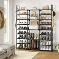 thumbnail image 2 of 9 Tiers Large Shoe Rack Storage Organizer for Closet 50-55 Pairs Shoe Tower Unit Shelf Stackable Shoe Rack with Metal Pipes Plastic Connectors Black(SSS3B9), 2 of 4