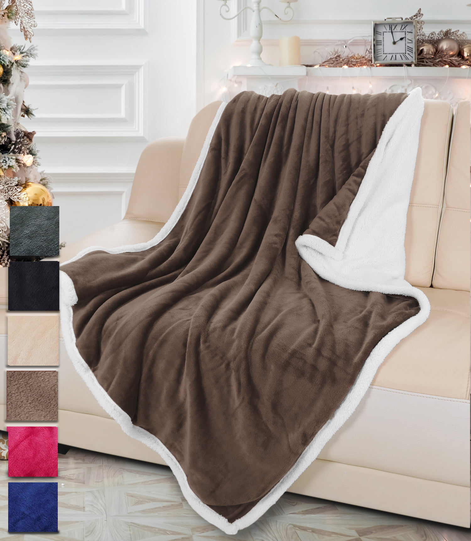 All Season Soft Sherpa Throw Blanket for Bed Couch Sofa 59 x 79 Happy Mother's Day Red Heart and Flowers Caring Gift for Parents Kids Adults Warm Travelling Camping Blanket