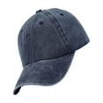 thumbnail image 2 of Cotton Baseball Cap Solid Color Dome Replacement Breathable Easy Matching Outdoor Adjustable Sunproof Hat Headgear Dark Blue, 2 of 9
