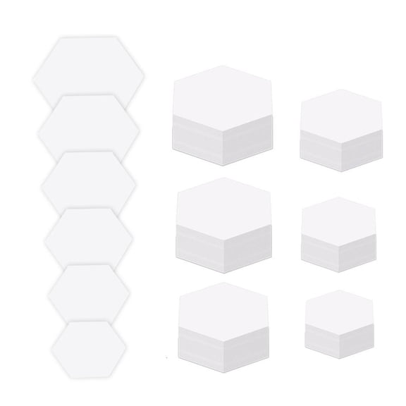 600Pcs Hexagon Quilting Paper, 6 Size Paper Piecing Paper Quilting Templates for Quilting and Patchwork Sewing Project