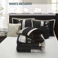 thumbnail image 4 of Lanco Silhouette Rose Floral Black 7-Piece Comforter Set, King, Embroidered, 4 of 7