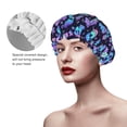 thumbnail image 2 of KLL Skull flower funny Pattern Shower Cap & Bath Cap for Women,Reversible Oversized Waterproof Shower Caps for all Hair Lengths,Elastic Reusable Bathing Hair Cap, 2 of 6