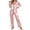 Pink, variant on Satin Silk Pajamas for Women Sets 2 Piece Button Down Pjs Casual Long Sleeve Button up Collared Sleepwear Shirts with Chest Pocket and Long Pants Loose Cozy Loungewear for Wedding,Party,Home