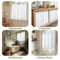 thumbnail image 2 of OVZME Pure White 24 Inch Length Short Tier Curtains, Rod Pocket Half Window Panels for Kitchen Bathroom Basement Cabinet Camper RV, 2 PCS, Each 30" Wx24" L, White, 2 of 7