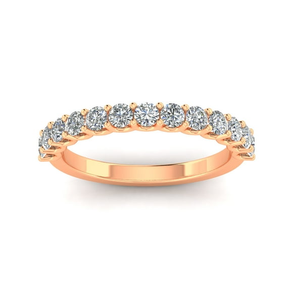 Certified 3/4ctw Diamond Wedding Band in 10k Rose Gold (G-H, I1)