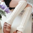 thumbnail image 2 of Women Knit Simple Solid Color Thermal Knee High Calf Slouch Socks Black, 2 of 4