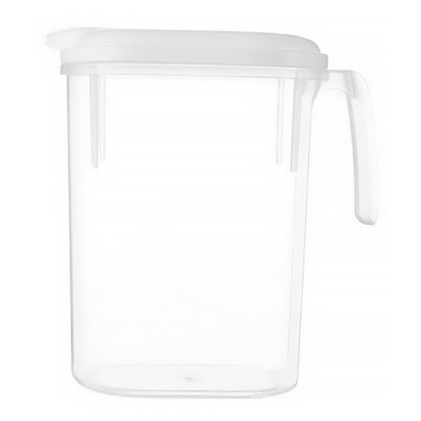 BRIGHTFUFU Jarra de plástico de 1800 ml con tapa para agua fría o caliente, té helado y jugo