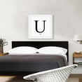 thumbnail image 2 of ARTCANVAS Modern Black and White Gray Serif Alphabet Letter U Canvas Art Print - Size: 26" x 26" (1.50" Deep), 2 of 9