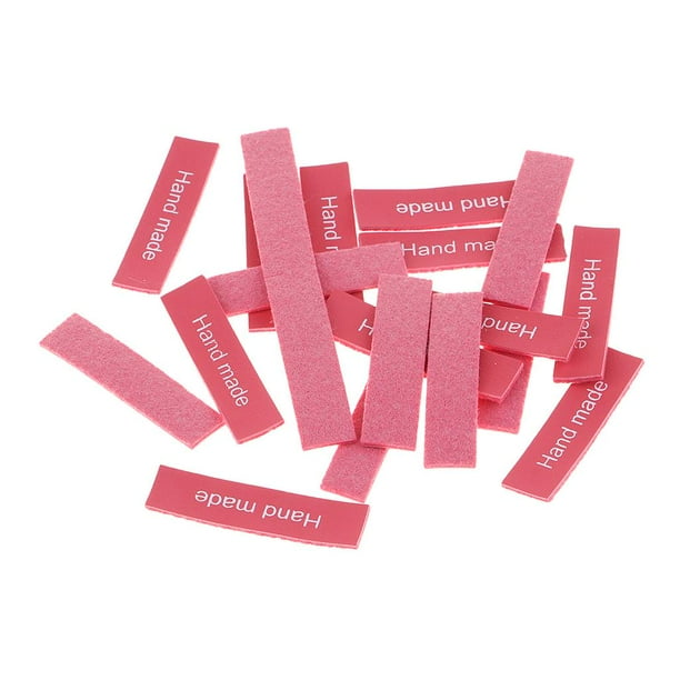 20 Piezas de material cuero Hecho Etiquetas Artesanales DIY Etiqueta Rectangular Coser en Hecho Rosado