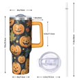 thumbnail image 2 of Halloween Tumbler, Skull Pumpkin Cup 40oz with Handle and Straw Lid, Insulated Gift Travel Mug for Hot Cold Drinks, 2 of 5