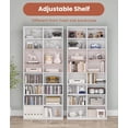 thumbnail image 4 of DVD Tower Storage Rack, 16-Shelf Media Storage Shelves with Adjustable Shelves 8-Tier DVD Stand Tower for Living Room Home Office, 4 of 14