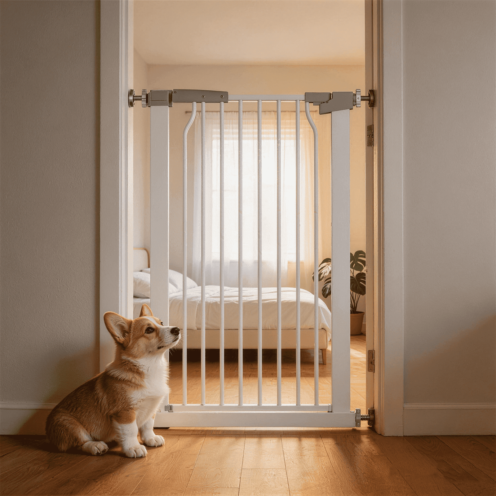 Fairy Baby Narrow Safety Gate 40" Tall White Metal photo 7