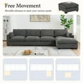 thumbnail image 6 of 130" Modular Sectional Sofa, L-Shape with Folding Table and Dual-Port Charging, Side Storage Pockets, 2 Armrest Pillows, Free Movement Ottoman, High Density Foam, Chenille, 5 Seat 42919, 6 of 12