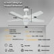 thumbnail image 5 of Vagizm Ventilador de Techo de 42 Pulgadas con Luz - Ventilador de Techo Moderno de 5 Aspas para Sala de Estar y Recámara - Motor CC Silencioso - 3 Cct - 6 Velocidades - Regulable - Función Reversible - Blanco, 5 of 8