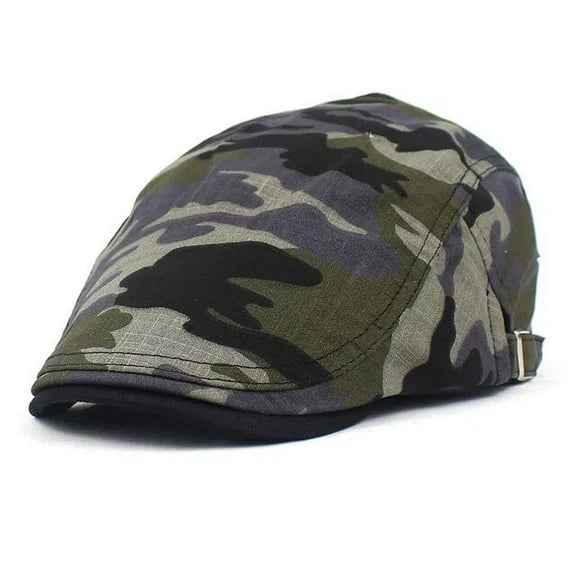 SikaFu Summer Camouflage Newsboy Caps Men Cotton Flat Peaked Cap Women Painter Beret Hats 05