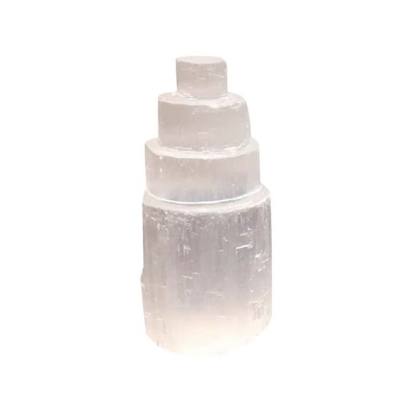 Natural Selenite Tower Lamp Quartz Clear Crystal Ornaments Craft Gemstones Craft