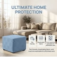 thumbnail image 4 of ZEaink 35x35in Square Ottoman Cover Slipcover, Elastic Bottom Storage Ottoman Footstool Protector (Blue, 90x90cm), 4 of 6