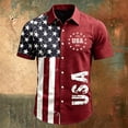 thumbnail image 3 of Homeyce USA 250th Anniversary Hawaiian Shirt for Men 4th Of July American Flag Printed Shirts Short Sleeve Button Down Patriotic Tee USA Independence Celebration Casual Tee,Red 2XL, 3 of 4