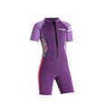 thumbnail image 4 of Girls Wetsuit Front Zipper Swim Suit Sun Protection Swimming Clothes with Zipper Violet S, 4 of 9