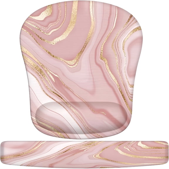 LAMIRO Keyboard Wrist Rest and Mouse Pad Wrist Support, Gel Wrist Rest for Computer Keyboard and Mouse Pad Set, Ergonomic Gaming Mousepad with Coaster for School Home