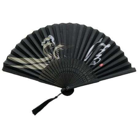 

Vintage Lace Silk Fan Chinese Style Folding Handheld Fan Dance Fans with Tassel Decorative Unique Patterns Performance Hand Holding Fans for Women Men 47