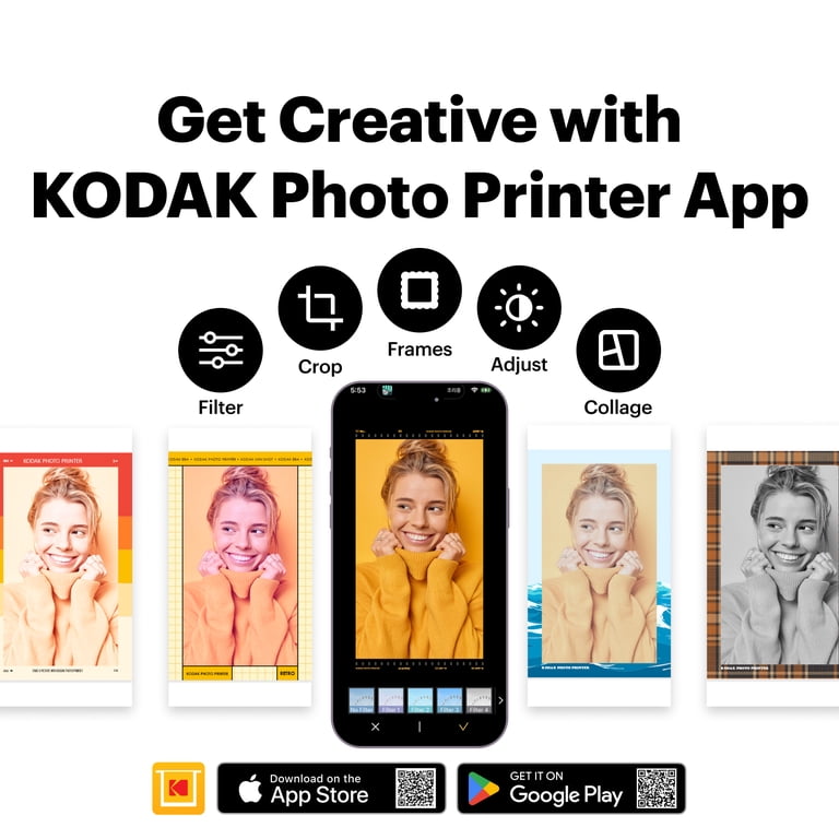 KODAK Dock Plus 4PASS Instant Photo Printer 4x6 with 50 Sheets