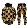thumbnail image 4 of Conjunto de 2 sudaderas con capucha y cadena de lujo para hombre, con estampado 3D de cuerpo completo, estilo retro, estilo corte, pantalón y traje, primavera y otoño, 4 of 5