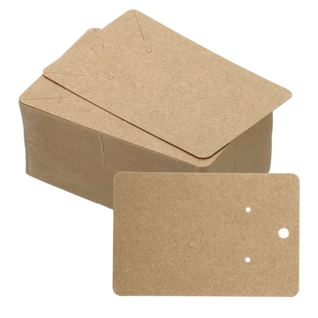 Unique Bargains 2.5' x 3.5' Blank Paper Business Cards Small Index Cards Flash Cards Message Note Card with Hole Brown 100 Pack