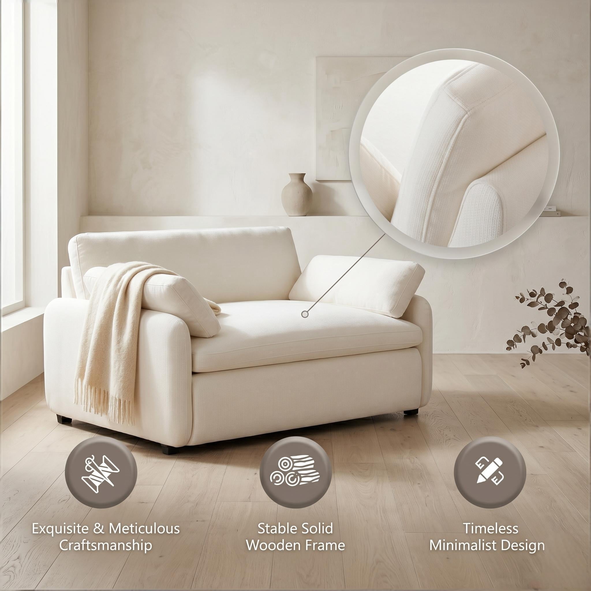 Howcool 50×43 Inch Oversized Chenille Accent Chair, Wide Deep Seat Comfy Armchair with Pillow for Living Room Apartment