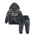 thumbnail image 2 of Esaierr 9M-8Y Boys Girls 2pcs Fleece Hoodie Tracksuit Sweatshirt Top Set for Kids Baby+Toddler Sweatpant Fleece Jogger Pants 2pcs Set, 2 of 6