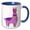 Blue/White, variant on 3drose, Cute Image of Watercolor Smiling Purple Llama Illustration, 11oz Mug