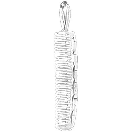 14K White Gold Comb Pendant - 29 mm