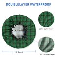 thumbnail image 3 of Shower Caps,Green Black Checkerboard Checkered Pattern Waterproof Shower Cap for Women 4 Pieces,Double Reusable Hair Cover for Shower PEVA Elastic Stretch Hem, 3 of 7
